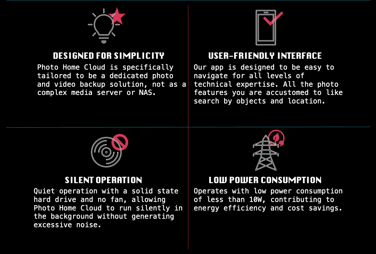 Features: designed for simplicity, user-friendly interface, silent operation, and low power consumption